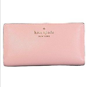 Kate Spade New York Leather Light Pink Women's Slim Large Bifold Wallet